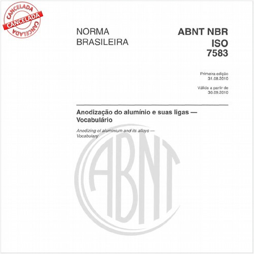 Anodização do alumínio e suas ligas - Vocabulário