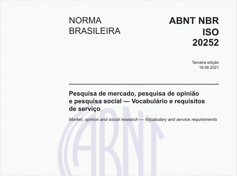 Pesquisa de mercado, pesquisa de opinião e pesquisa social - Vocabulário e requisitos de serviço