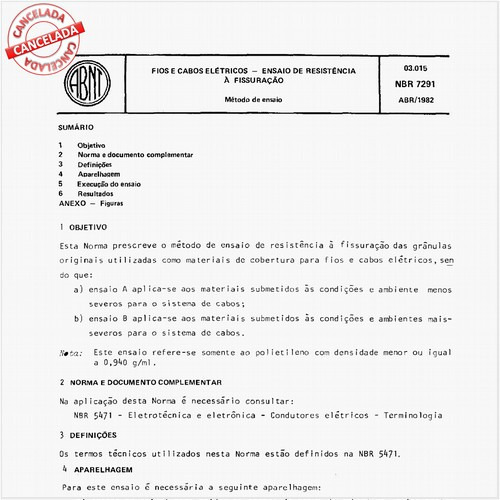 Fios e cabos elétricos - Ensaio de resistência à fissuração