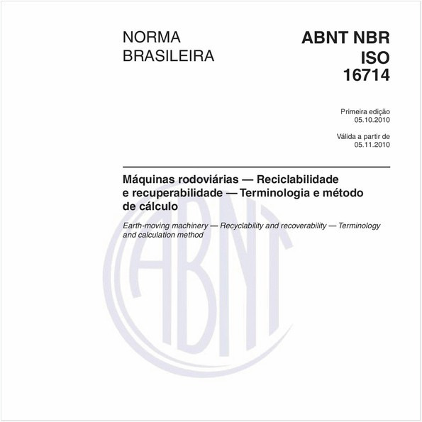 Máquinas rodoviárias — Reciclabilidade e recuperabilidade — Terminologia e método de cálculo