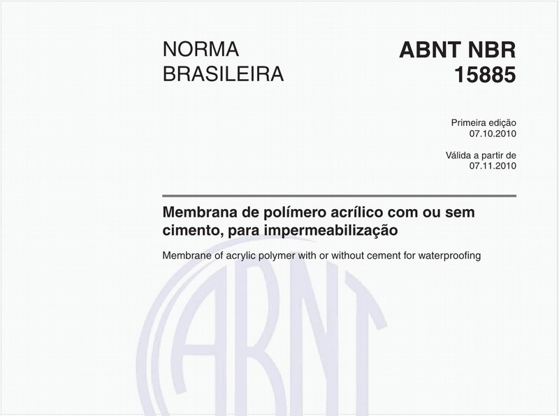 Membrana de polímero acrílico com ou sem cimento, para impermeabilização
