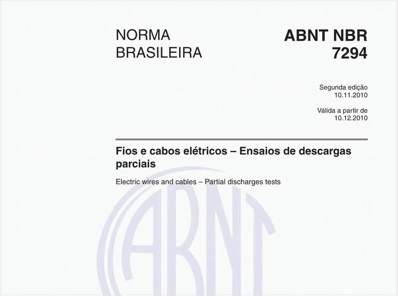 Fios e cabos elétricos - Ensaios de descargas parciais