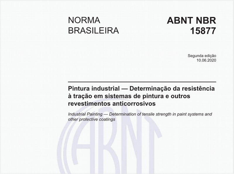 Pintura industrial — Determinação da resistência à tração em sistemas de pintura e outros revestimentos anticorrosivos