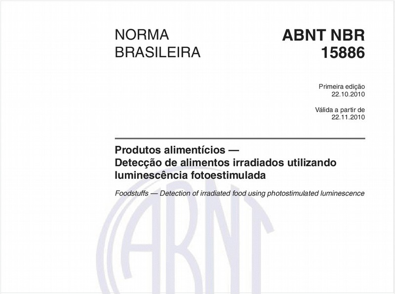 Produtos alimentícios — Detecção de alimentos irradiados utilizando luminescência fotoestimulada
