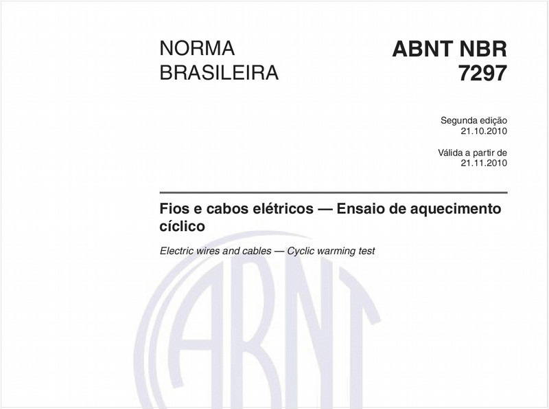 Fios e cabos elétricos — Ensaio de aquecimento cíclico