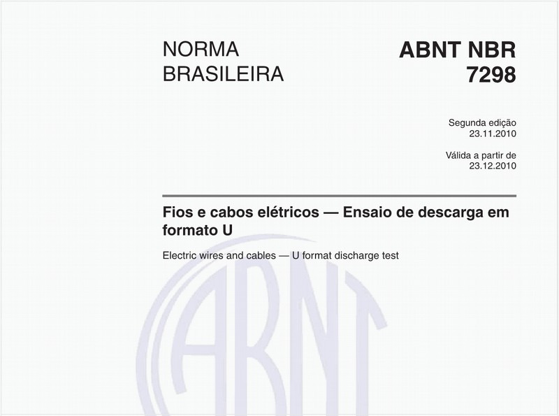Fios e cabos elétricos — Ensaio de descarga em formato U
