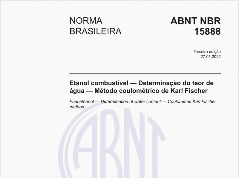 Etanol combustível — Determinação do teor de água — Método coulométrico de Karl Fischer