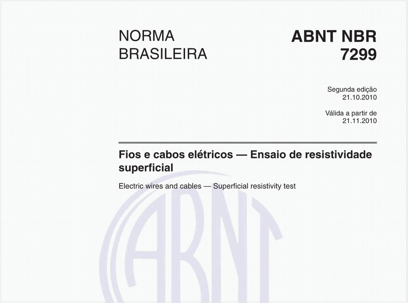 Fios e cabos elétricos — Ensaio de resistividade superficial