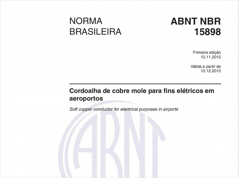 Cordoalha de cobre mole para fins elétricos em aeroportos