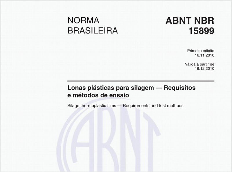 Lonas plásticas para silagem — Requisitos e métodos de ensaio