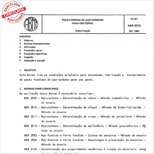 Peça fundida de aço-carbono para uso geral