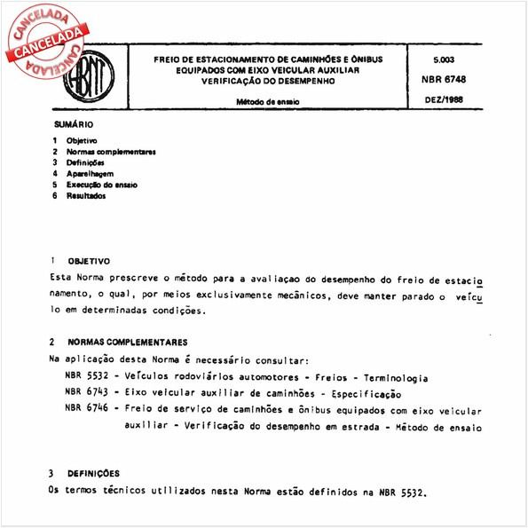 Freio de estacionamento de caminhões e ônibus equipados com eixo veicular auxiliar - Verificação do desempenho