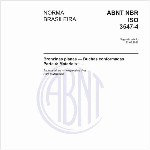 Bronzinas planas - Buchas conformadas - Parte 4: Materiais