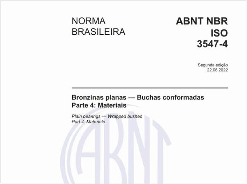 Bronzinas planas - Buchas conformadas - Parte 4: Materiais