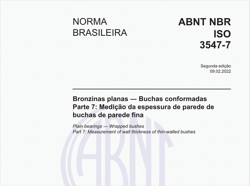 Bronzinas planas - Buchas conformadas - Parte 7: Medição da espessura de parede de buchas de parede fina