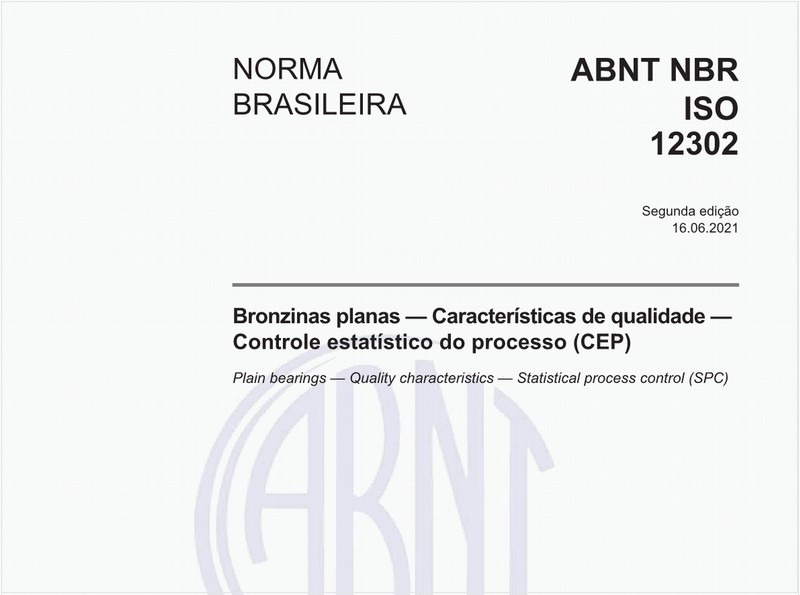 Bronzinas planas - Características de qualidade - Controle estatístico do processo (CEP)