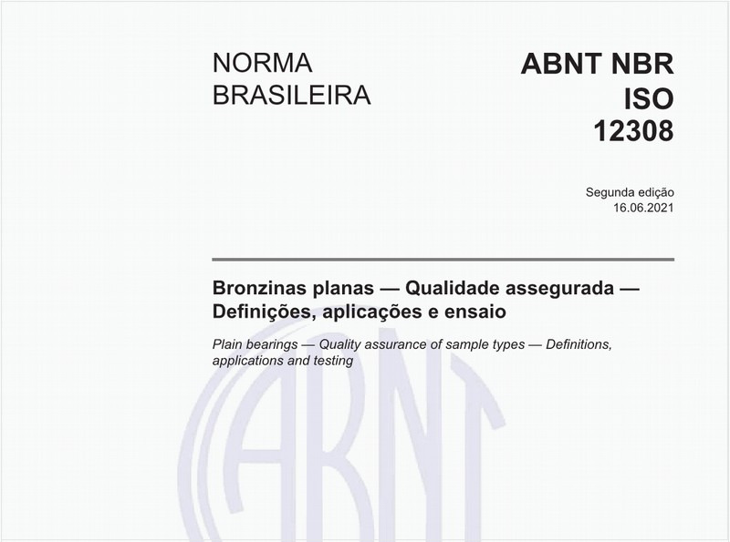 Bronzinas planas - Qualidade assegurada - Definições, aplicações e ensaio