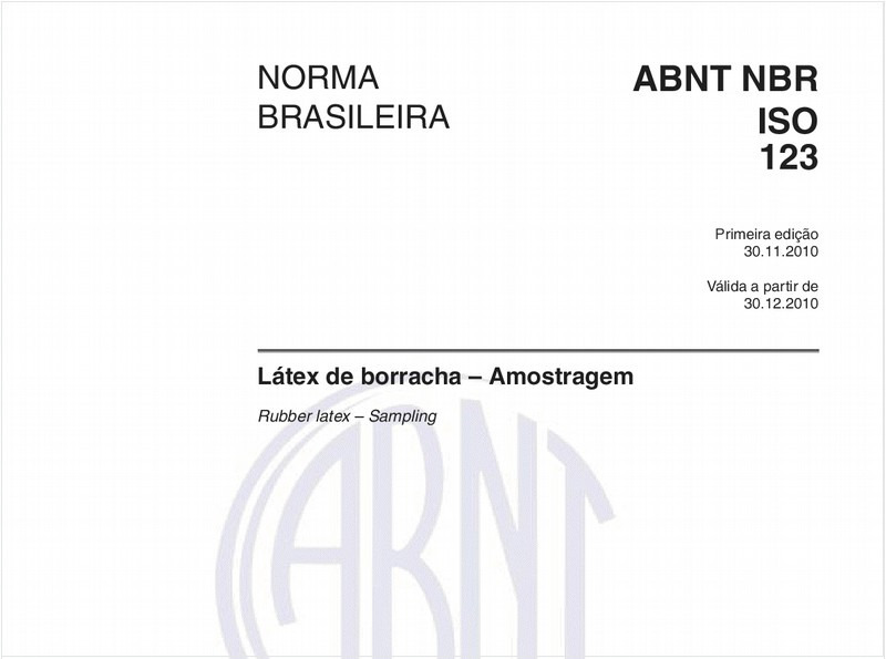 Látex de borracha – Amostragem