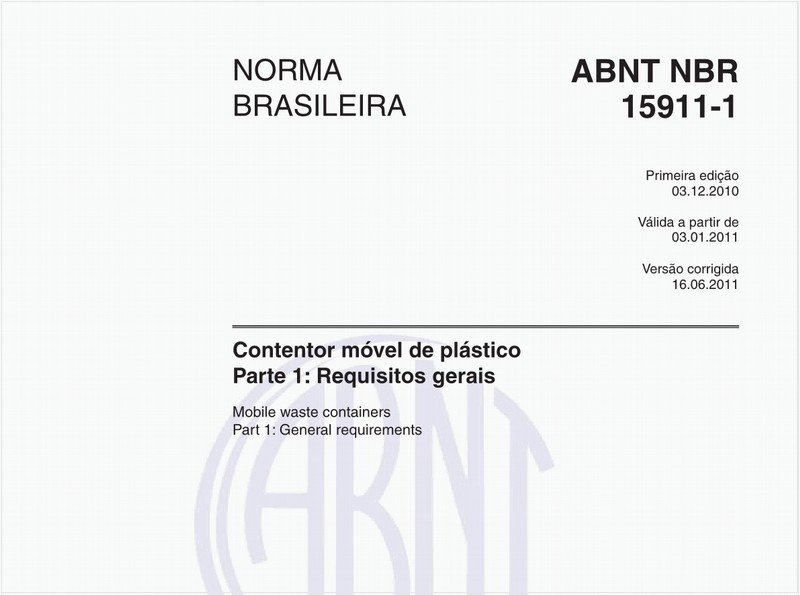 Contentor móvel de plástico - Parte 1: Requisitos gerais