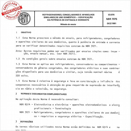 Refrigeradores, congeladores e aparelhos similares de uso doméstico - Verificação da potência de entrada e corrente