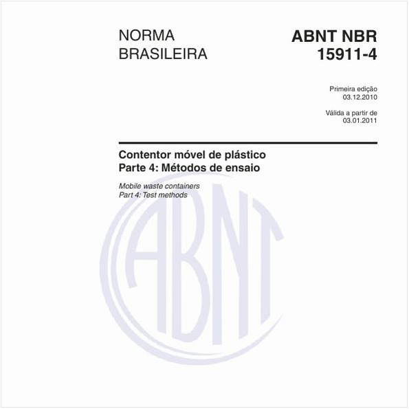 Contentor móvel de plástico - Parte 4: Métodos de ensaio