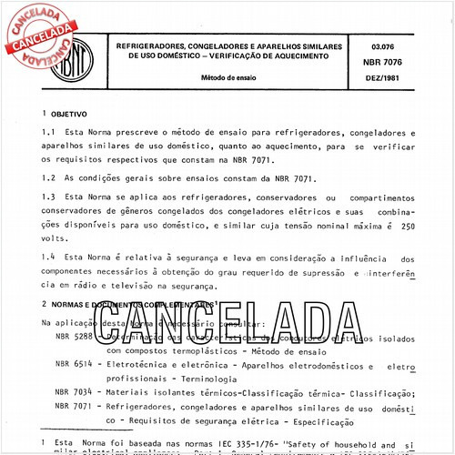 Refrigeradores, congeladores e aparelhos similares de uso doméstico - Verificação de aquecimento