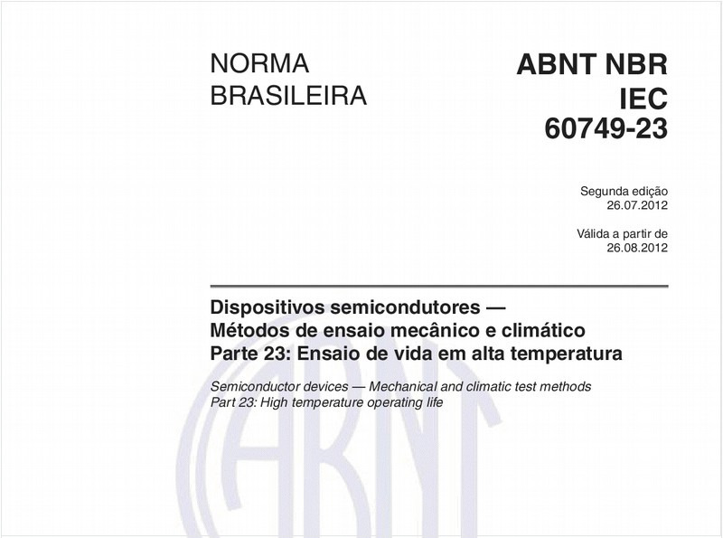 Dispositivos semicondutores — Métodos de ensaio mecânico e climático - Parte 23: Ensaio de vida em alta temperatura