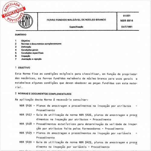 Ferro fundido maleável de núcleo branco