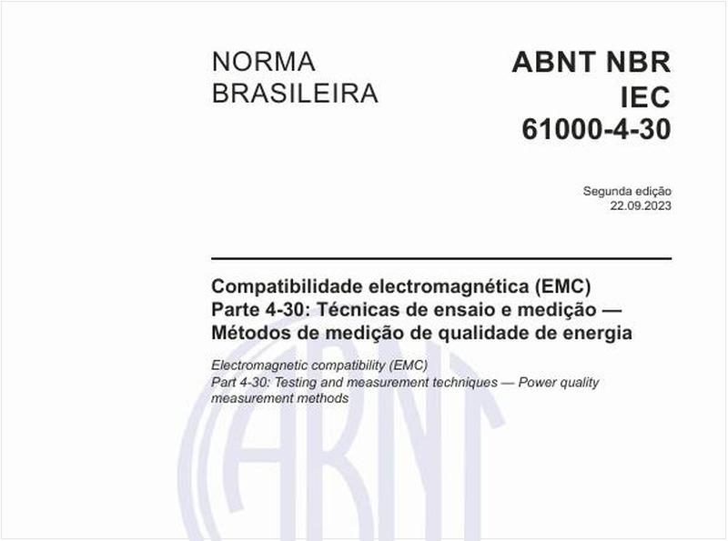Compatibilidade electromagnética (EMC) - Parte 4-30: Técnicas de ensaio e medição — Métodos de medição de qualidade de energia