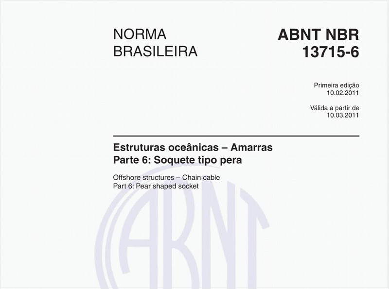 Estruturas oceânicas – Amarras - Parte 6: Soquete tipo pera