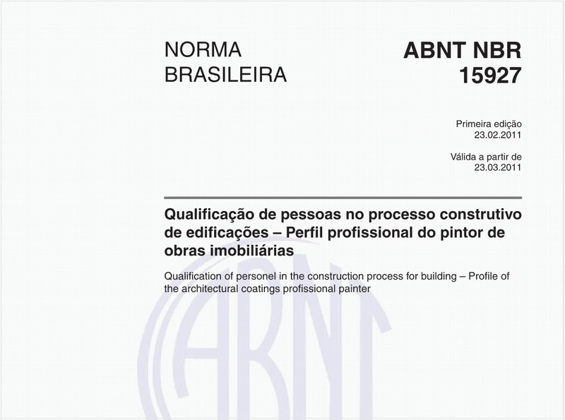 Qualificação de pessoas no processo construtivo de edificações – Perfil profissional do pintor de obras imobiliárias