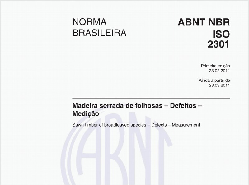 Madeira serrada de folhosas – Defeitos – Medição