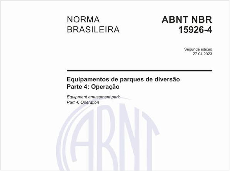 Equipamentos de parques de diversão -  Parte 4: Operação