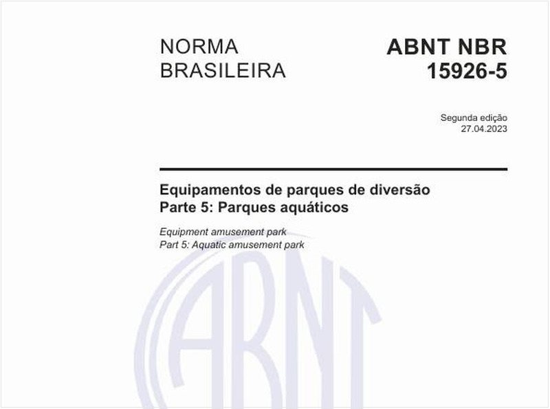 Equipamentos de parques de diversão - Parte 5: Parques aquáticos