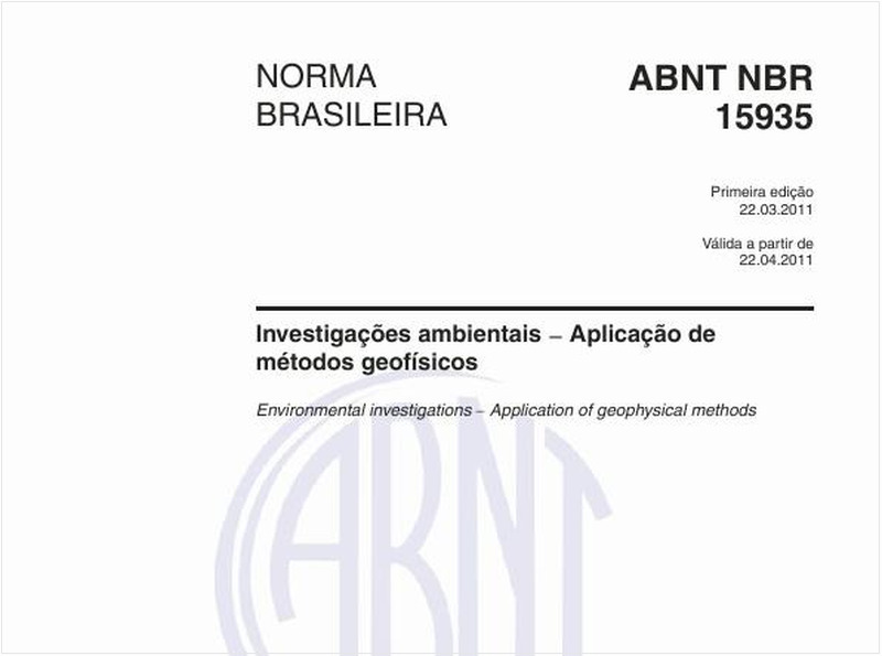 Investigações ambientais — Aplicação de métodos geofísicos