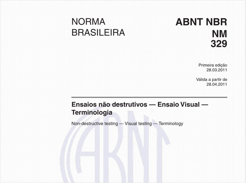 Ensaios não destrutivos — Ensaio Visual — Terminologia