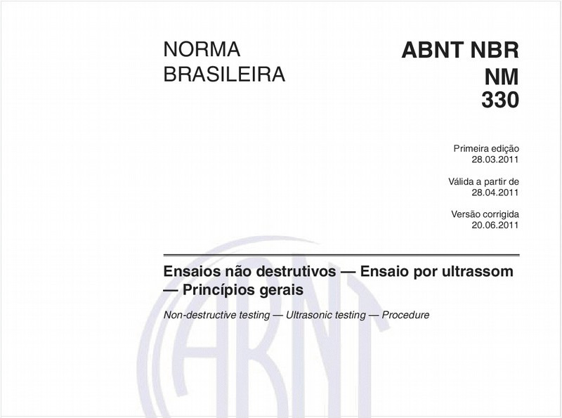Ensaios não destrutivos — Ensaio por ultrassom — Princípios gerais