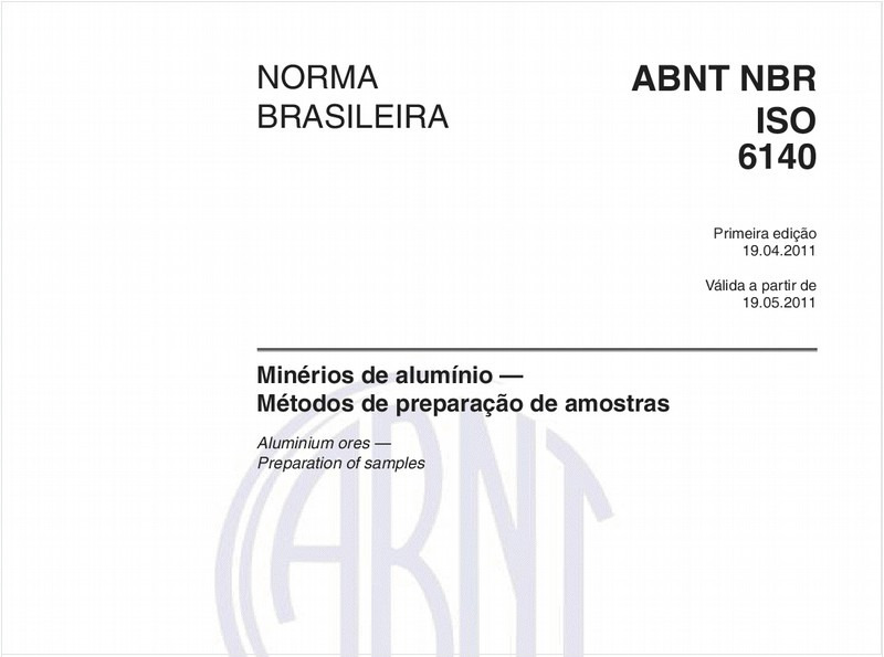 Minérios de alumínio - Métodos de preparação de amostras