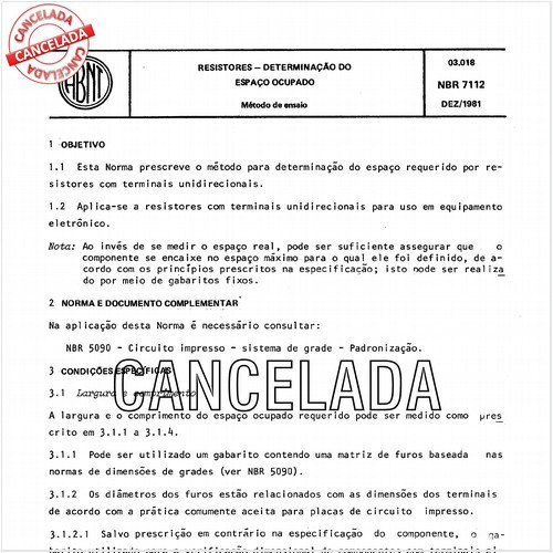 Resistores - Determinação do espaço ocupado