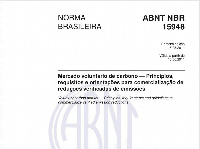Mercado voluntário de carbono — Princípios, requisitos e orientações para comercialização de reduções verificadas de emissões