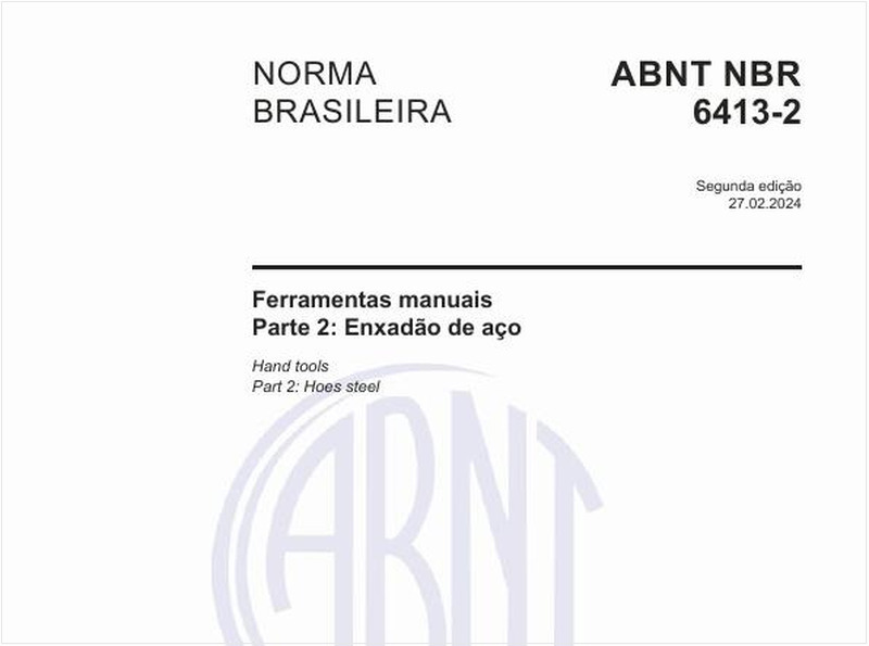 Ferramentas manuais - Parte 2: Enxadão de aço