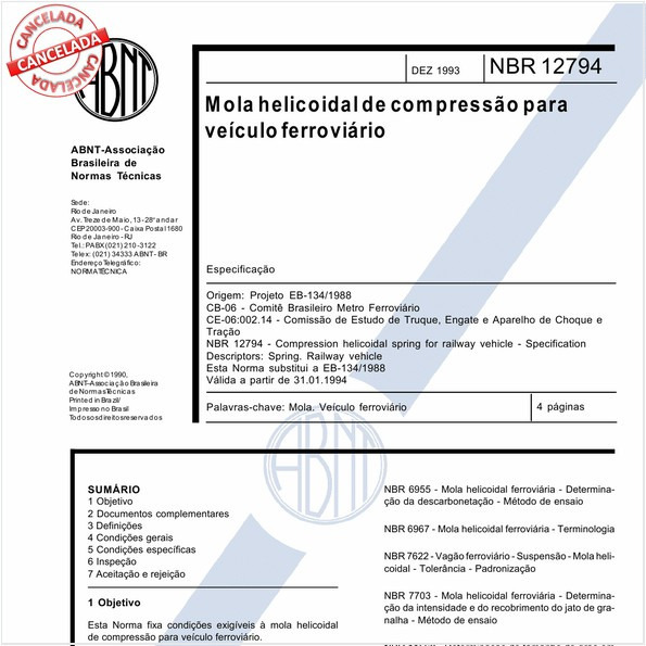 Mola helicoidal de compressão para veículo ferroviário