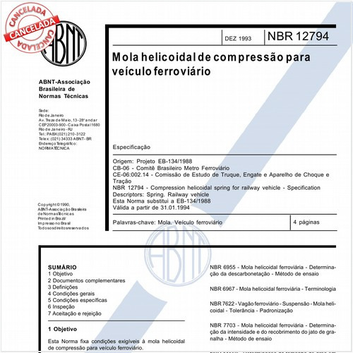 Mola helicoidal de compressão para veículo ferroviário