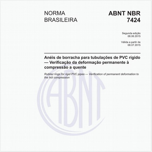 Anéis de borracha para tubulações de PVC rígido — Verificação da deformação permanente à compressão a quente