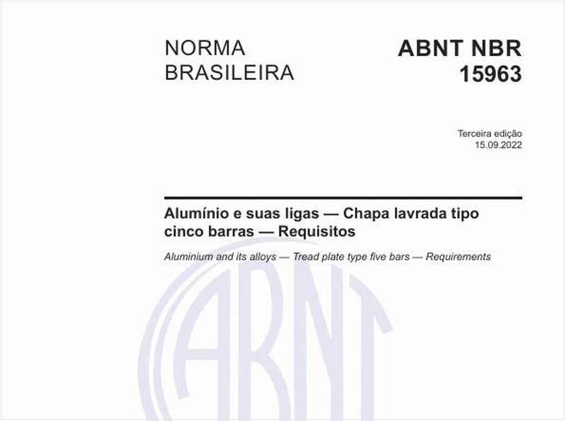 Alumínio e suas ligas - Chapa lavrada tipo cinco barras - Requisitos