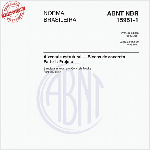 Alvenaria estrutural — Blocos de concreto - Parte 1: Projeto