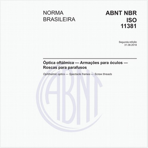 Óptica oftálmica - Armações para óculos - Roscas para parafusos