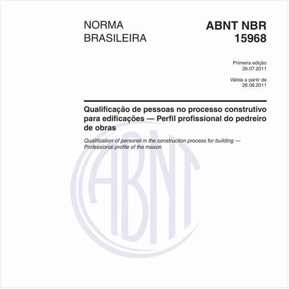 Qualificação de pessoas no processo construtivo para edificações — Perfil profissional do pedreiro de obras