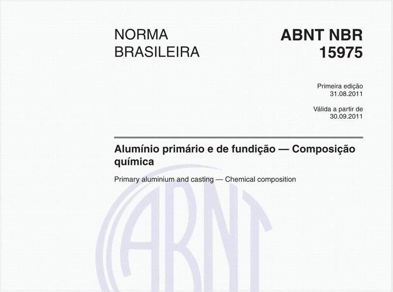Alumínio primário e de fundição — Composição química