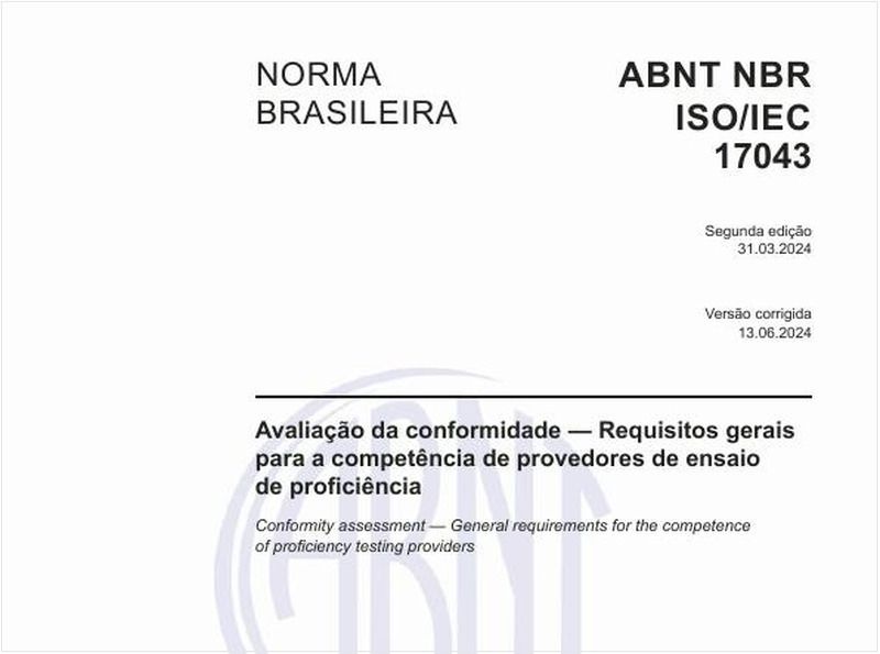 Avaliação da conformidade — Requisitos gerais para a competência de provedores de ensaio de proficiência